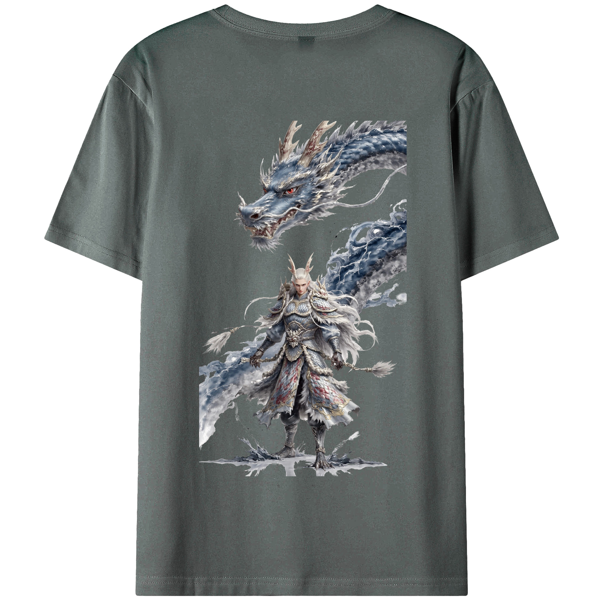 （画像用） Ne Zha 2 ナタ 魔童の大暴れ 綿100％半袖Tシャツ（背面プリント）